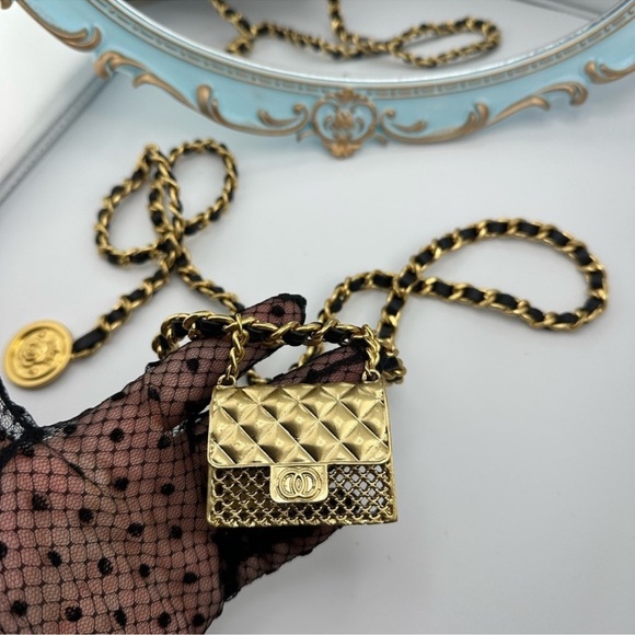 Anthropologie Mini Double Chain Charm Belt/Bag - Picture 2 of 15